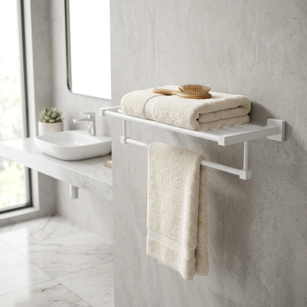 Étagère Porte-serviette Acier Blanc - DECOR [STUDIO:DECOR]