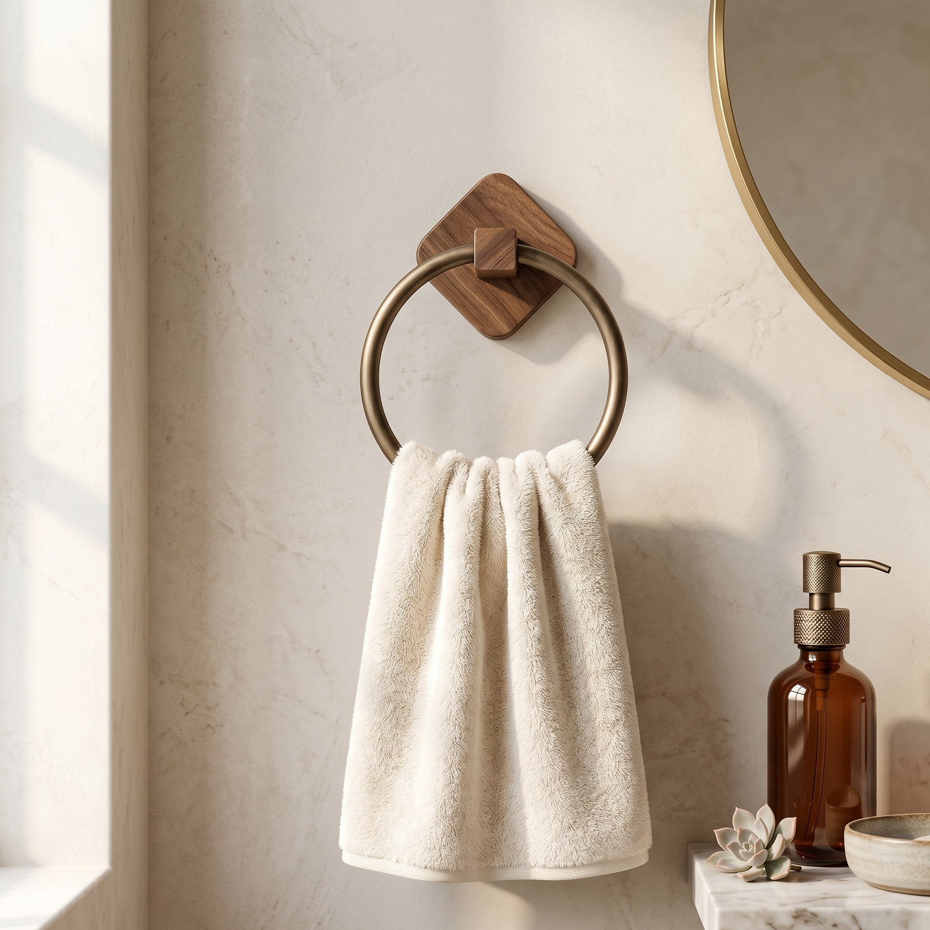Anneau Porte-serviette Bois