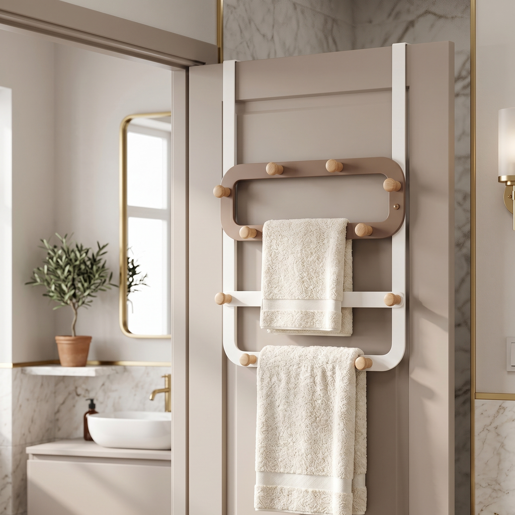 Porte-serviette Paroi Douche Bois