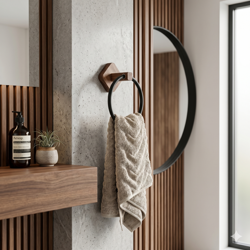 Anneau Porte-serviette Bois