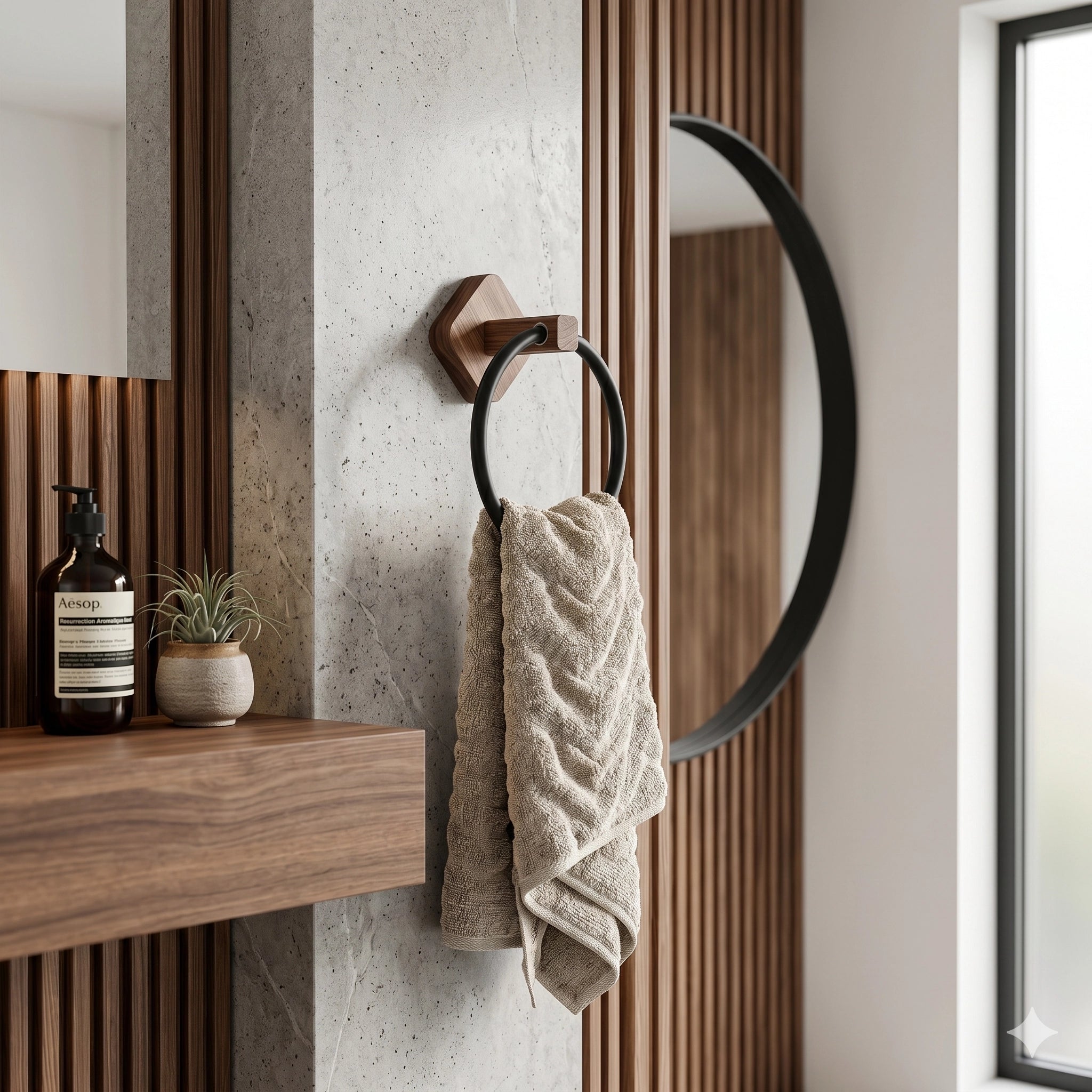Anneau Porte-serviette Bois 6