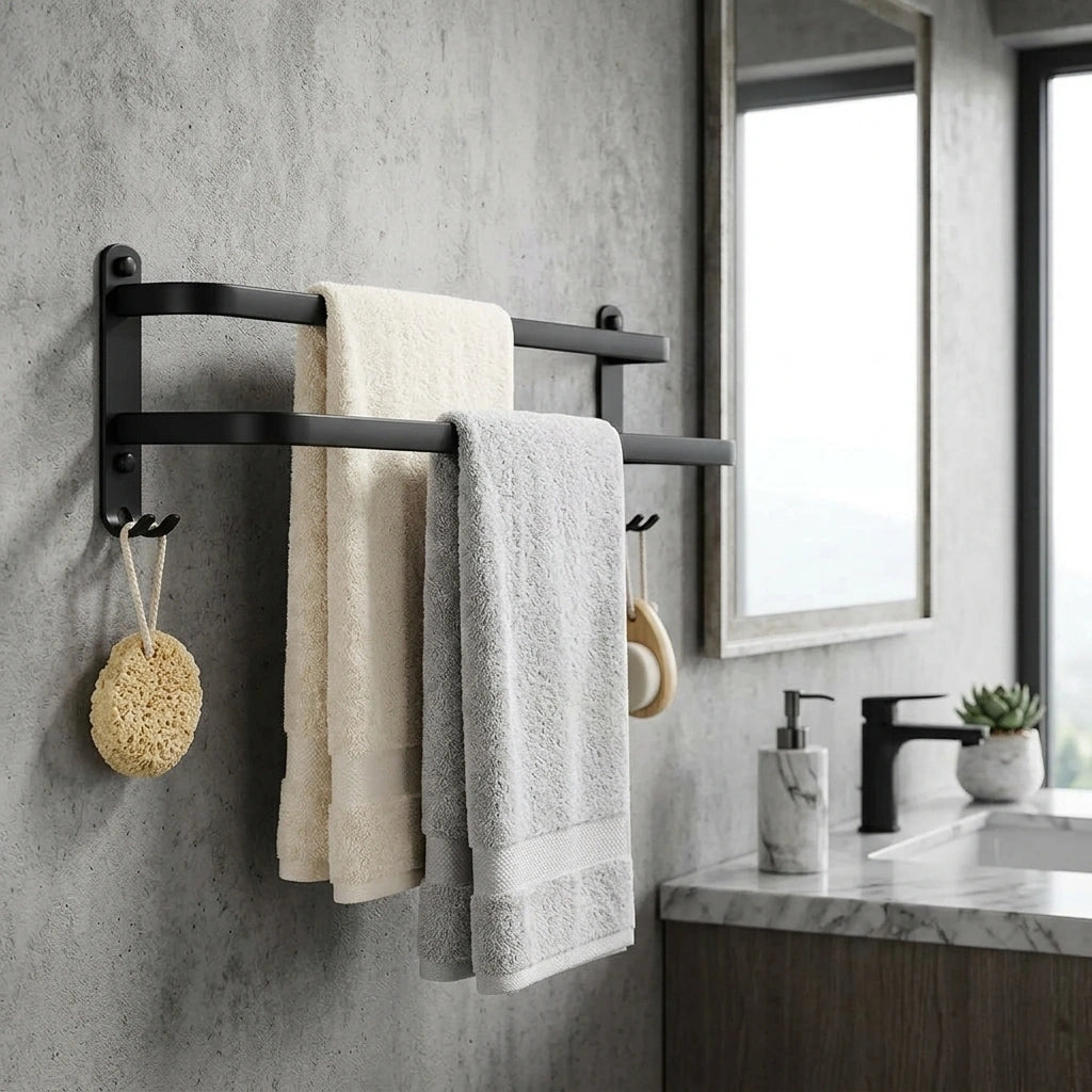 Porte-serviette Double Noir - DECOR [STUDIO:DECOR]