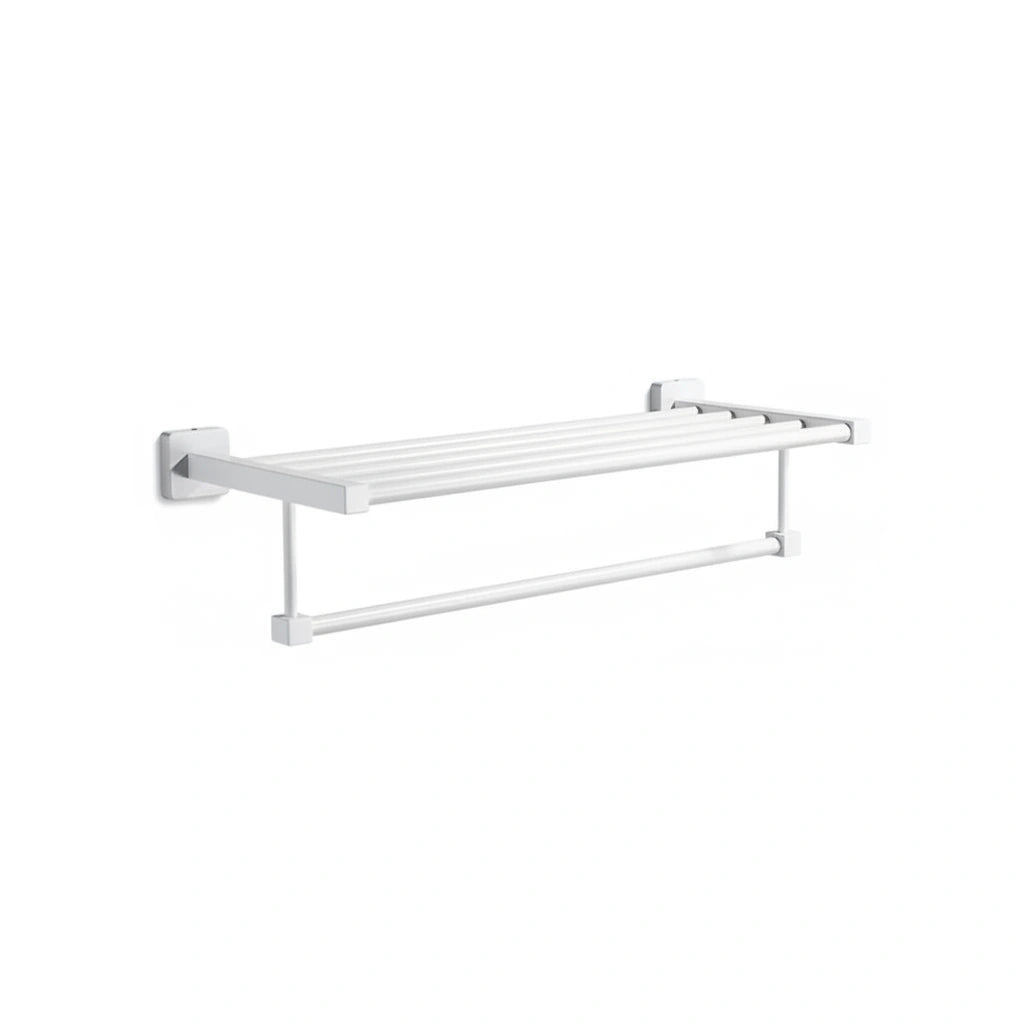 Étagère Porte-serviette Acier Blanc - FOND-BLANC [STUDIO:FOND-BLANC]