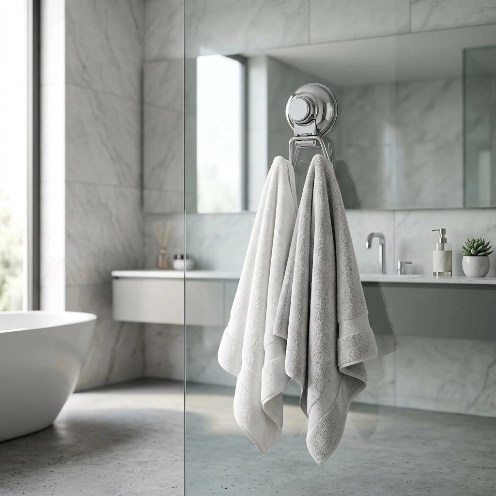 Porte-serviette À Ventouse Pour Vitre Douche 3