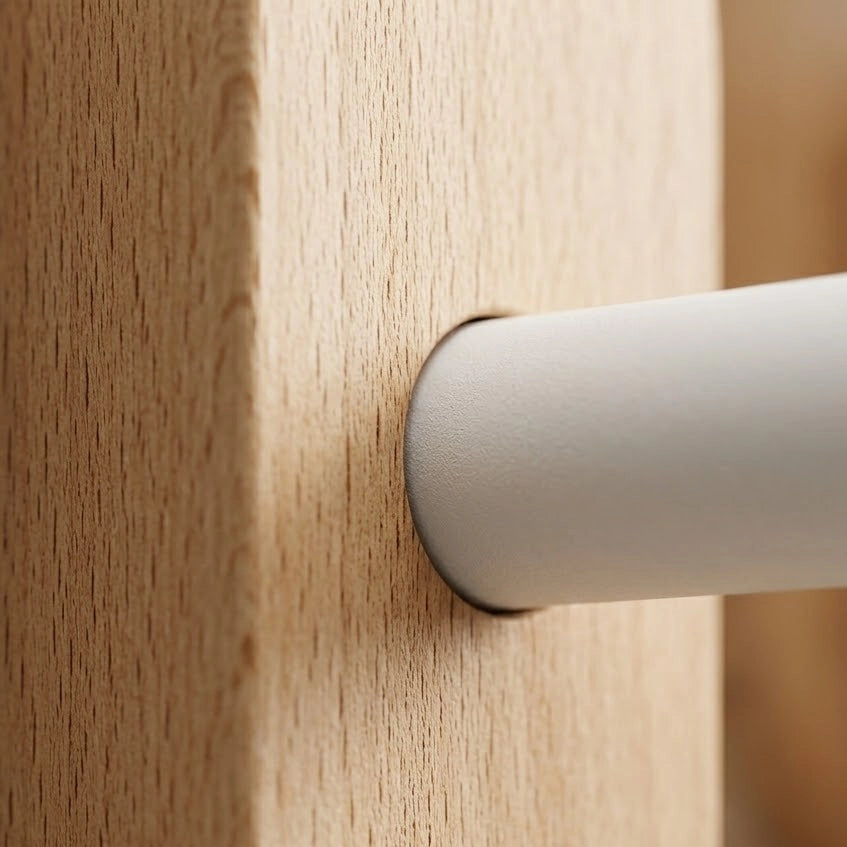 Porte-serviette Blanc Et Bois 5