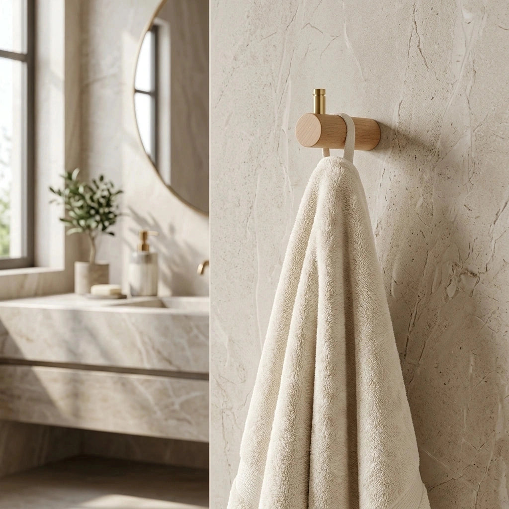 Porte-serviette Bois Laiton 2