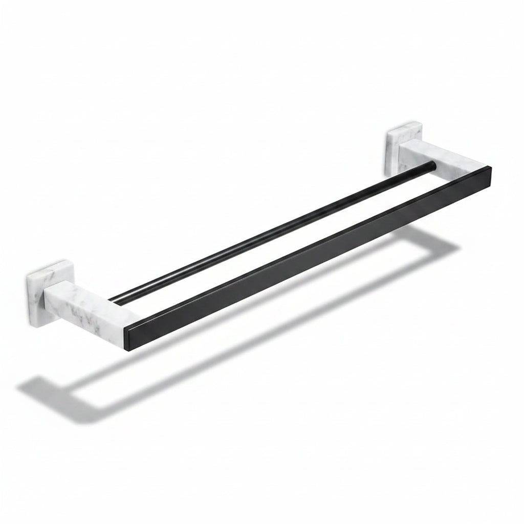Porte-serviette Double Barres Noir 1