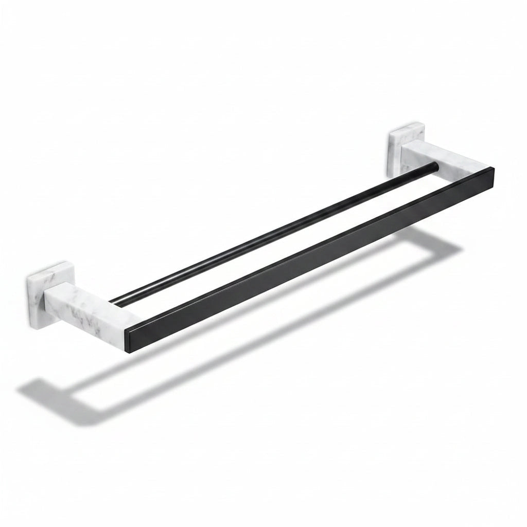 Porte-serviette Double Barres Noir 1