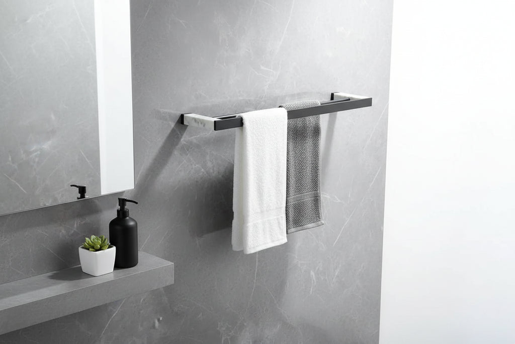 Porte-serviette Double Barres Noir
