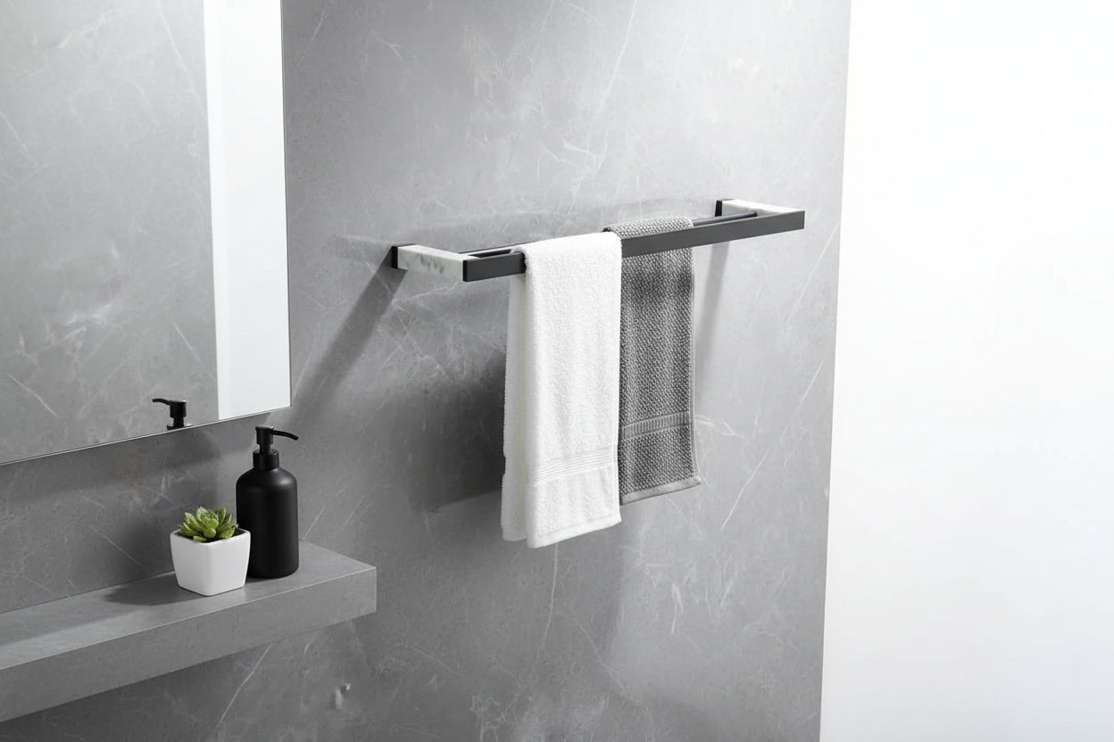 Porte-serviette Double Barres Noir