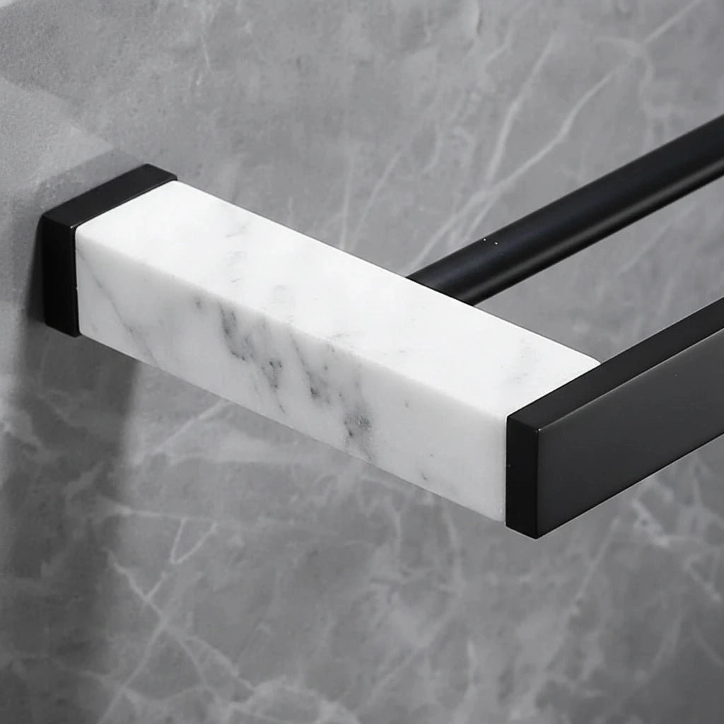 Porte-serviette Double Barres Noir 2
