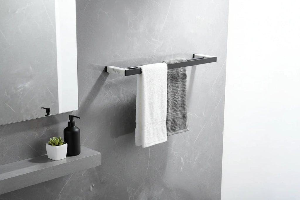 Porte-serviette Double Barres Noir 3
