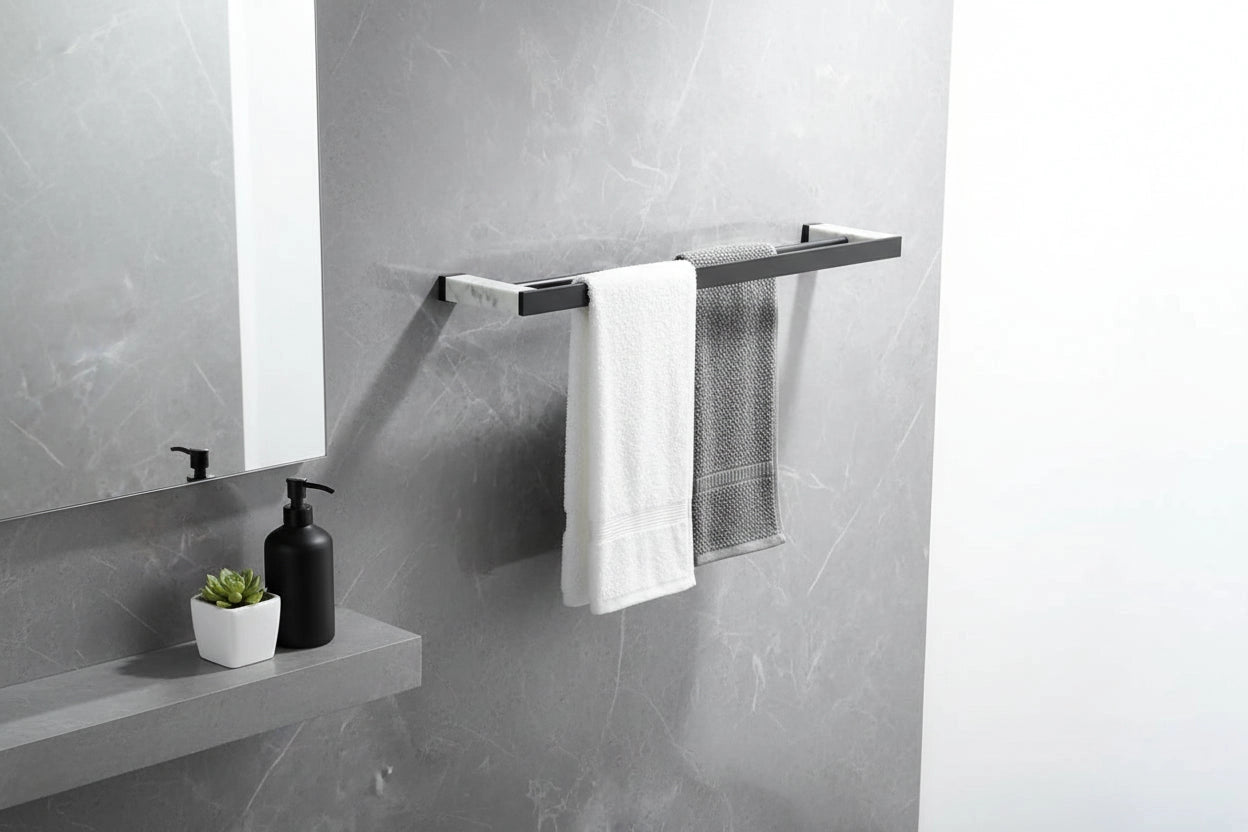 Porte-serviette Double Barres Noir 3