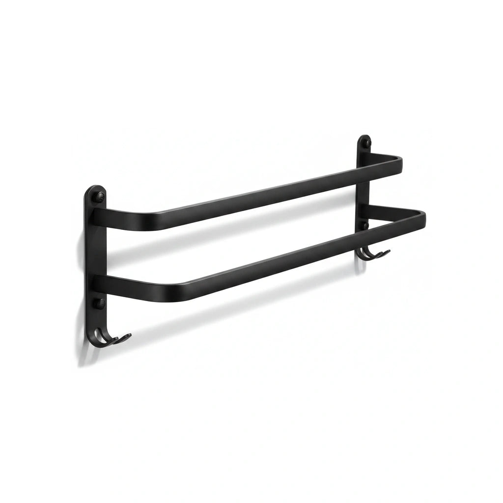Porte-serviette Double Noir 1