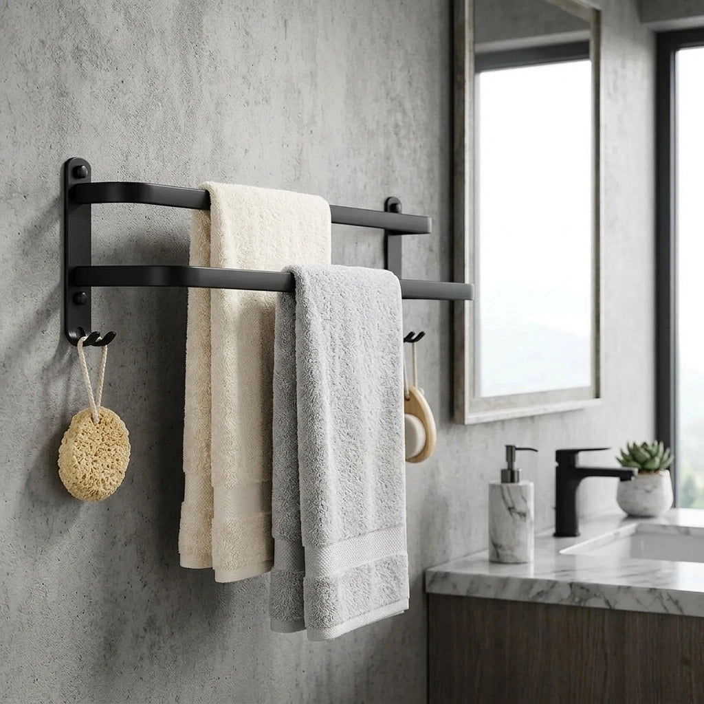 Porte-serviette Double Noir 3