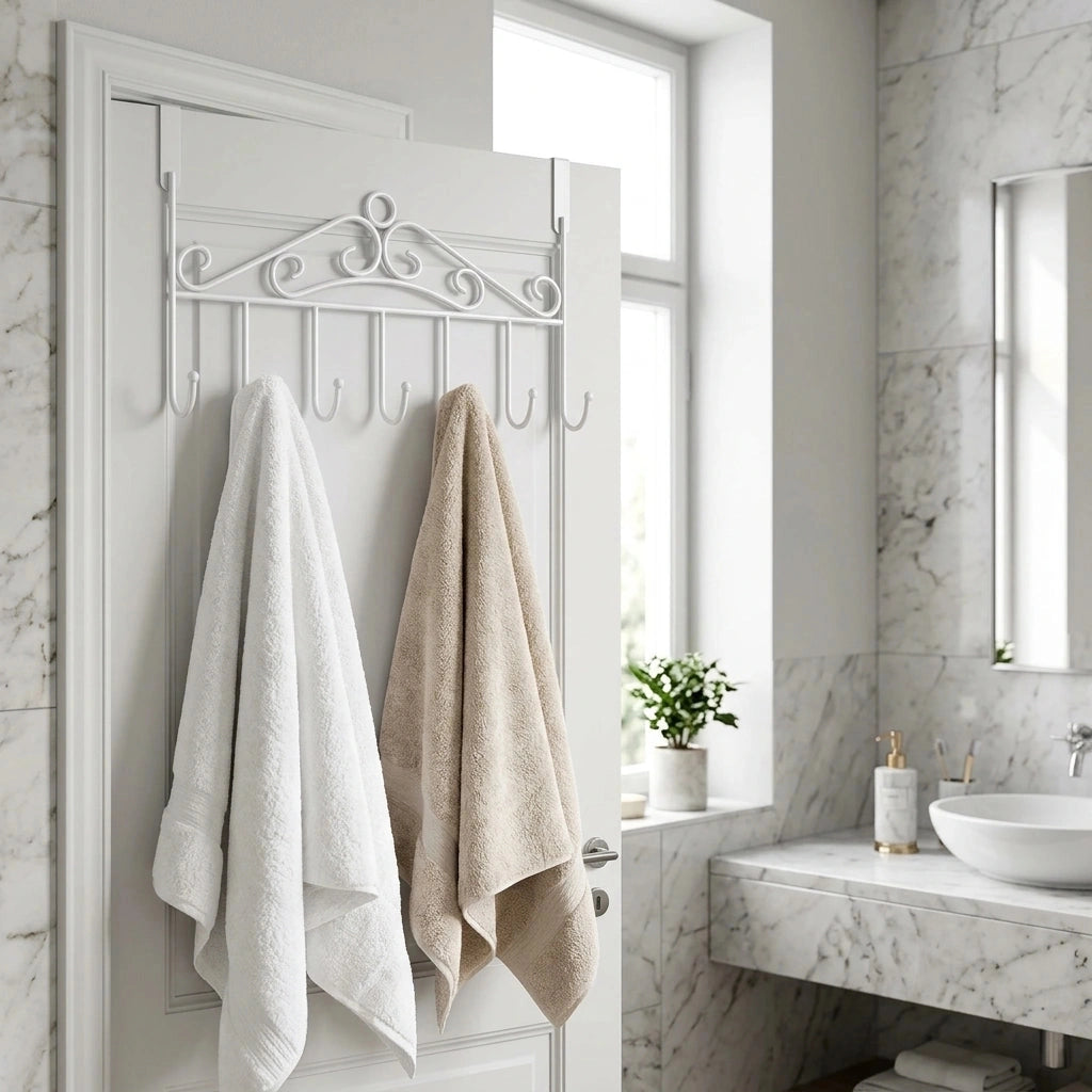 Porte-serviette Fer Forgé Blanc 3
