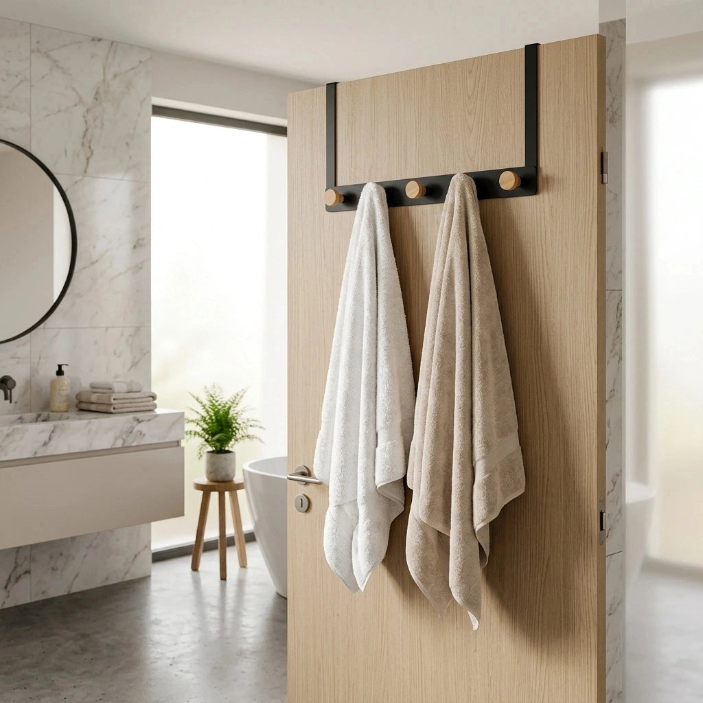 Porte-serviette Métal Sur Porte 3