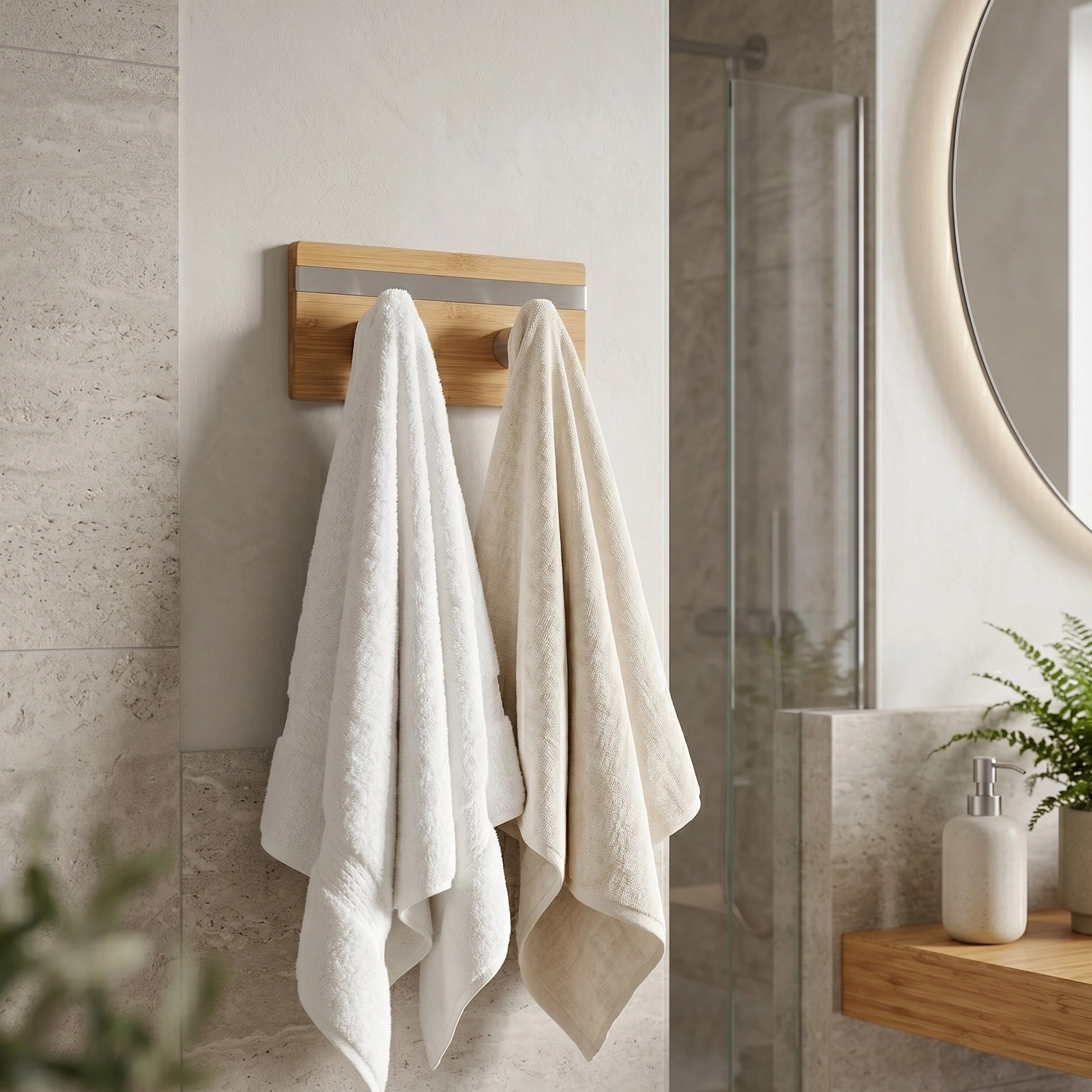 Porte-serviette Mural Bambou 12