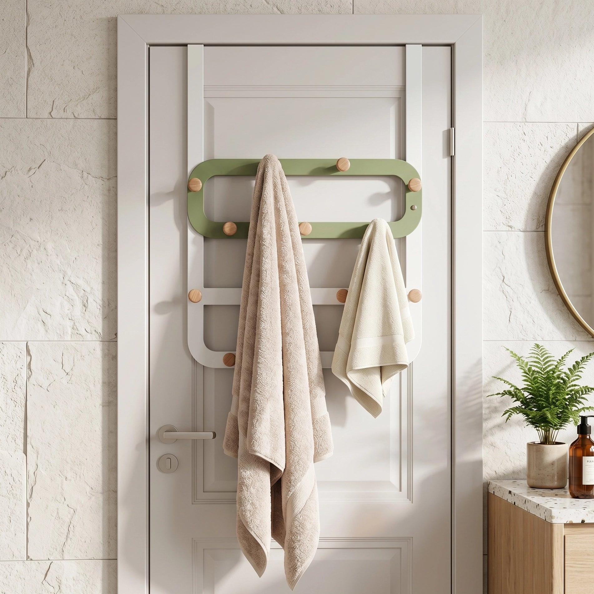 Porte-serviette Paroi Douche Bois 3