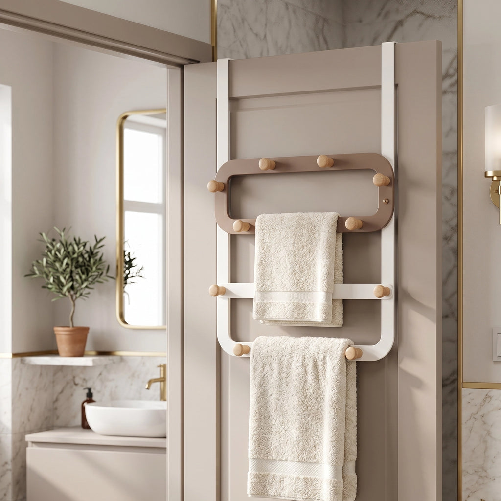 Porte-serviette Paroi Douche Bois 9