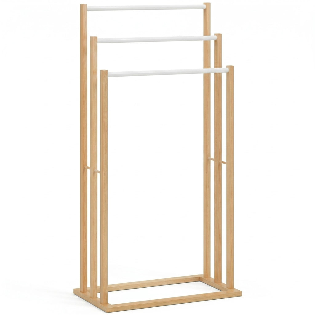 Porte-serviette Sur Pied En Bois 1