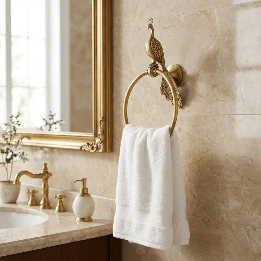 Porte-serviette Sur Pied Laiton 3